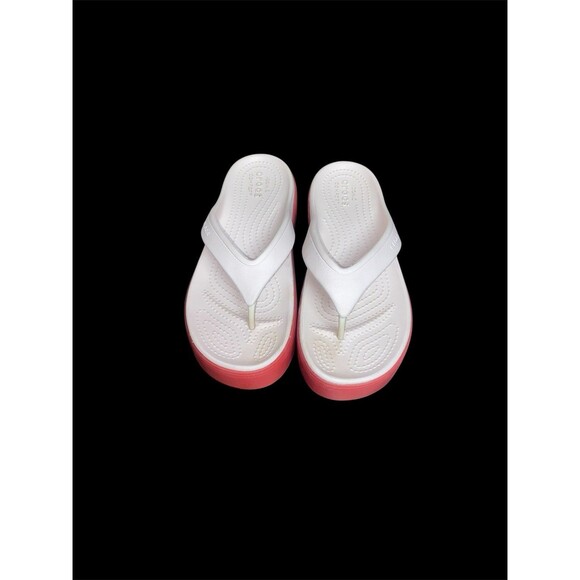 CROCBAND PLATFORM ROUND TOE FLIP FLOPS - LIGHT PINK Sz 6 - Picture 2 of 4